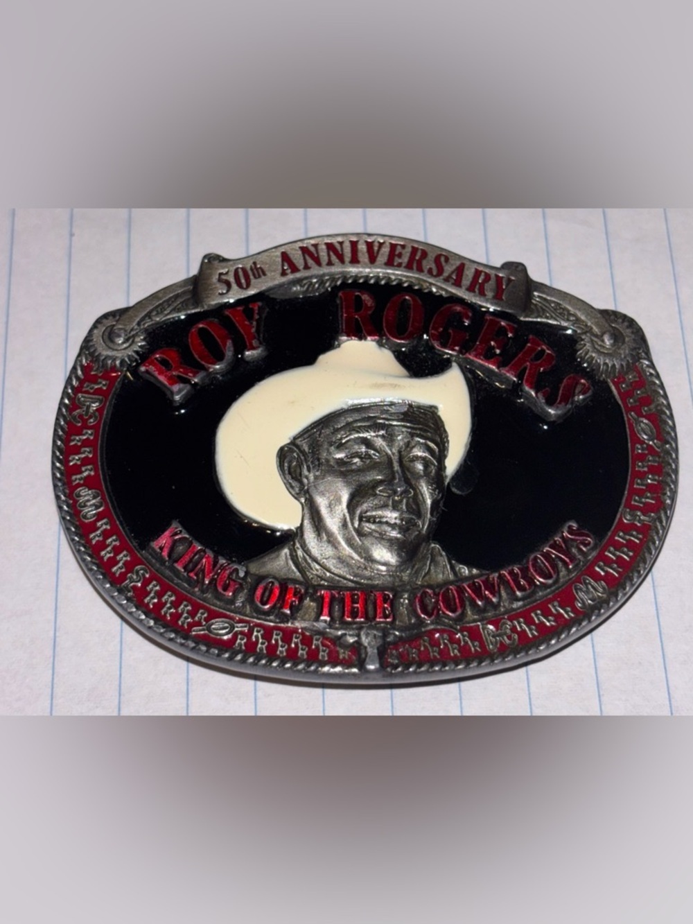 Vintage 1990 Roy Rogers 50th Anniversary Limited Edition Belt Buckle